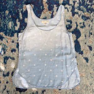Polka Dot Ombré Chambray Tank